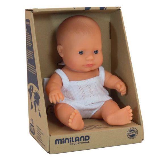 Miniland 21cm Female Caucasian Baby Doll