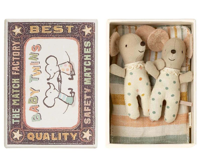 Maileg Twins Baby Mice in Matchbox